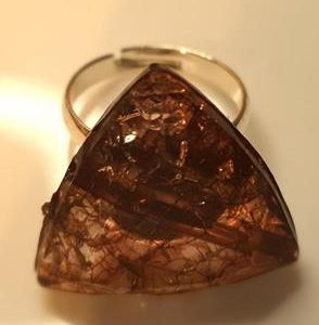 Triangular Shaped Ring - Brown